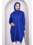 Saks Mavi Merserize Salaş Triko Tunik 3