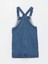 Lcw Kids Indigo Kare Yaka Kız Çocuk Jean Salopet Elbise 2