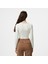 Twist Front Kadın Uzun Kollu Krem T-Shirt 2
