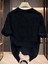 Baskılı Oversize Bisiklet Yaka T-Shirt - Siyah 2