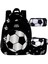 3 Bölmeli Silver Football Okul Çantası + Beslenme Çantası + Kalemlik Siyah 3 Lü Set 1