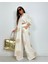 Glow Nakışlı Kimono Takın Uzun Maxi Boy Gömlek Pantolonlu Takım 6