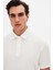 Slim Fit Ekru Pike Dokulu T-Shirt 2