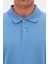 Ds Damat Regular Fit Açık Indigo %100 Pamuklu Uzun Ömürlü Kıvrılmaz Polo Yaka Nakışlı T-Shirt 4