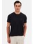Ds Damat Regular Fit Siyah Düz Nakışlı %100 Pamuk T-Shirt 2