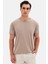 Ds Damat Regular Fit Vizon Düz Nakışlı %100 Pamuk T-Shirt 2