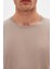 Ds Damat Regular Fit Vizon Düz Nakışlı %100 Pamuk T-Shirt 4