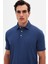 Slim Fit Indigo Pike Dokulu T-Shirt 4EC146011784M 3