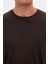Ds Damat Regular Fit Kahverengi Düz Nakışlı %100 Pamuk T-Shirt 4