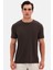 Ds Damat Regular Fit Kahverengi Düz Nakışlı %100 Pamuk T-Shirt 1
