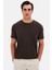 Ds Damat Regular Fit Kahverengi Düz Nakışlı %100 Pamuk T-Shirt 2