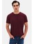 Ds Damat Regular Fit Mürdüm Düz Nakışlı %100 Pamuk T-Shirt 2