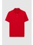 Slim Fit Kırmızı Pike Dokulu T-Shirt 5