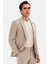 Slim Fit Bej Düz Takim Elbise 3