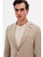 Slim Fit Bej Düz Takim Elbise 4