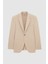 Slim Fit Bej Düz Takim Elbise 5