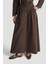 Düğme Detaylı Etek 25KD9003 Kahverengi 4