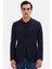Slim Fit Lacivert Düz Kumaş Ceket 3