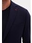 Slim Fit Lacivert Düz Kumaş Ceket 4