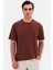 Slim Fit Kahverengi Baskılı T-Shirt 2