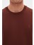 Slim Fit Kahverengi Baskılı T-Shirt 4