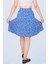 Viskon Kumaş Mavi Midi Boy Şort Etek 3