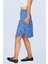 Viskon Kumaş Mavi Midi Boy Şort Etek 4