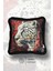 Siyah Püsküllü, White Leopard Desen Dekoratif 43X43CM Kare Kırlent Kılıfı 1