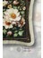 Krem Püsküllü, 3D Flowers 004 Desen Dekoratif 43X43CM Kare Kırlent Kılıfı 3