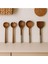 5 Parça Çelik Saplı Servis Takımı - Akasya Servis Kaşık Spatula Kepçe Seti Servis Seti 1