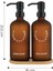 2' Li Amber Bambu Altlıklı Cam Sıvı Sabunluk Seti 500 ml - Bambu Standlı Sabunluk Seti 2