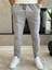 Erkek Beli Bağcıklı Slim Fit Pantolon Gri ECA012 1