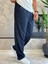 Erkek Baggy Kalıp Kumaş Pantolon Lacivert ECA002 4