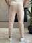 Erkek Beli Bağcıklı Slim Fit Pantolon Pudra Pembe ECA012 5