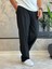 Erkek Baggy Kalıp Kumaş Pantolon Siyah ECA002 1