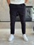 Erkek Beli Bağcıklı Slim Fit Pantolon Siyah ECA012 1