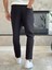 Erkek Beli Bağcıklı Slim Fit Pantolon Siyah ECA012 4