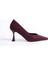 Cordelia Premium Kadın Bordo Saten Stiletto 2