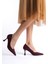 Cordelia Premium Kadın Bordo Saten Stiletto 4