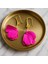 Fuchsia Bloom Altın Kaplama Pembe Çiçek Formlu El Yapımı Küpe 4
