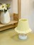 Butter Yellow - Sarı Osmanlı Ipeği Fırfır Işlemeli Kablosuz Masa Lambası – Alt Beyaz 5