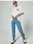 Unisex Baskılı Oversize T-Shirt - Beyaz 5