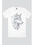 Kurt Başı Beyaz Kısa Kollu Erkek T-Shirt 2