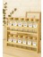 12' Li Ahşap Standlı Bambu Kapaklı Kare Baharatlık Seti 100 ml - Standlı Bambu Baharatlık 4