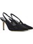Kadın Siyah Taşlı Arkası Açık Ince Topuklu Deri Ayakkabı 25AFD1207TS 3