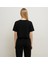 Kadın Siyah Kısa Kollu Oversize T-SHIRT-D814 3