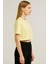 Kadın Sarı Kısa Kollu Oversize T-SHIRT-D814 2