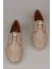Krem Hakiki Deri Lastikli Kadın Comfort Ayakkabı 4