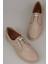 Krem Hakiki Deri Lastikli Kadın Comfort Ayakkabı 5
