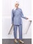 Mavi Taşlı Tunik Pantolon Takım 2